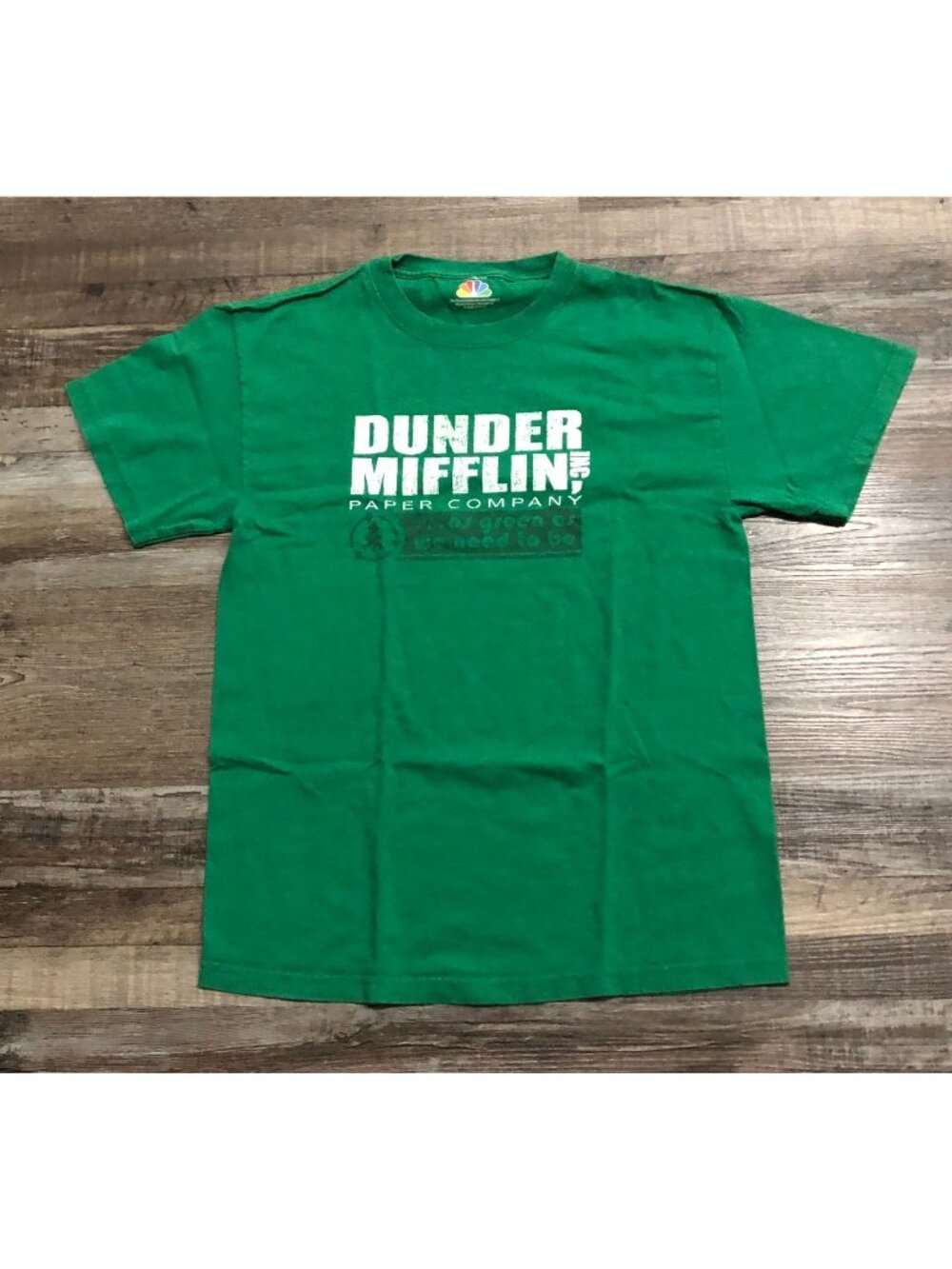 NBC The Office Dunder Mifflin Paper Company Mens Medium Green T Shirt